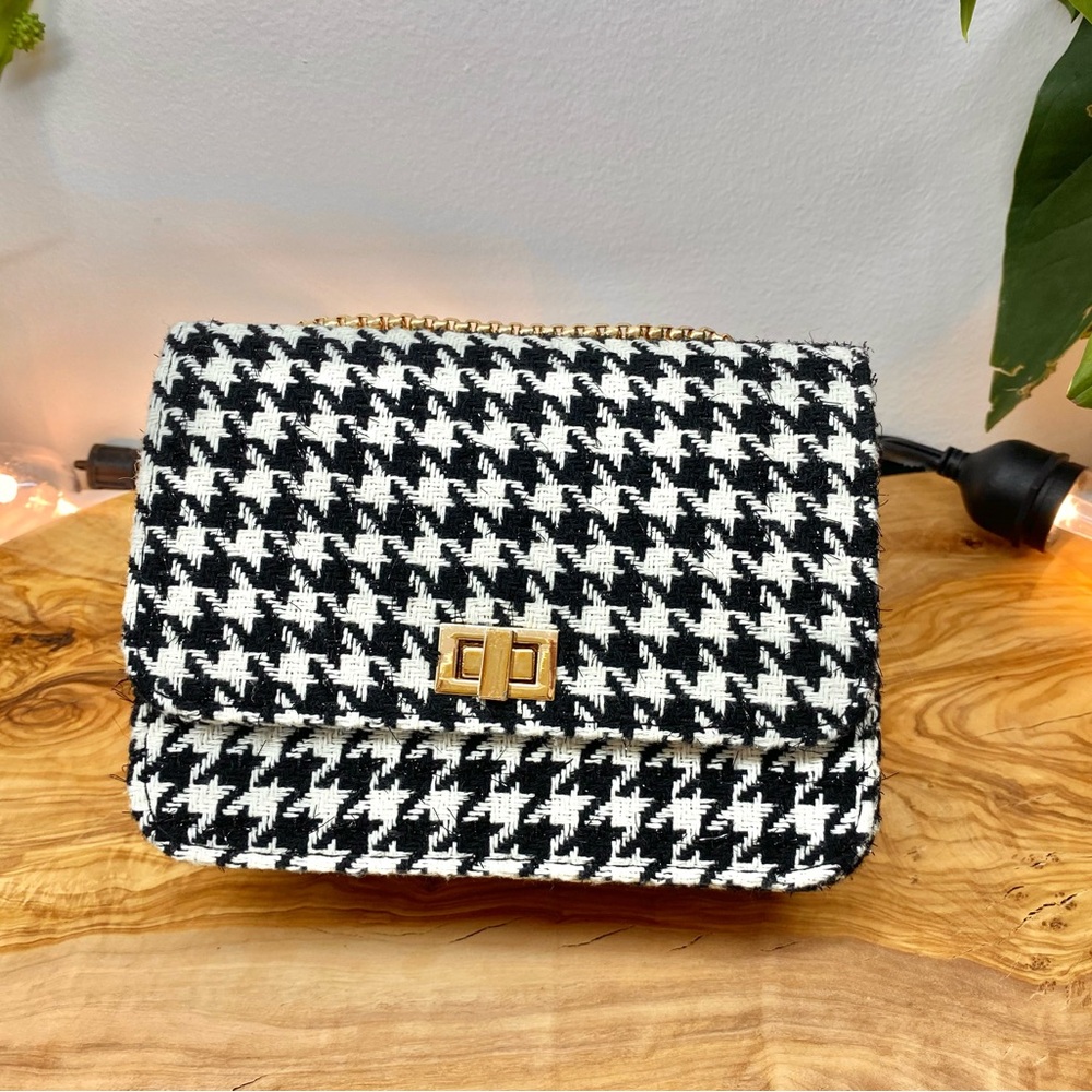 Houndstooth Black and White Women's Bag - Picture 5 of 11